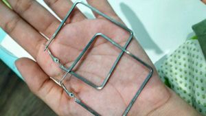 Square Silver Hoop Earrings