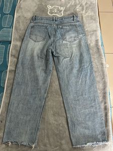 Olive Green Cargo Pants+Wide Leg Blue Denim Pant