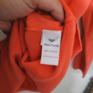 RED TAPE V-Neck Pullover with Ribbed Hems