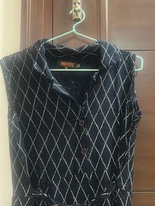 Chic Blue Printed Dress