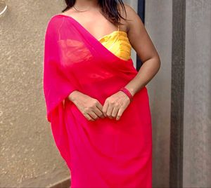 Pink Ready To Wear Saree