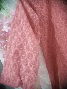 Branded Chickenkari Kurti With Attached Lining