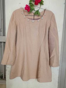 Beige Pearl Embellished Top warm wear
