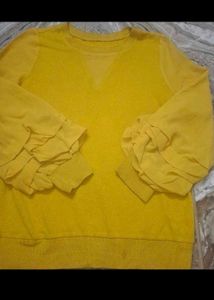 Yellow Ruffle Sleeve Top