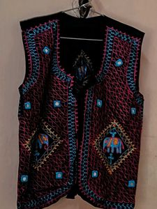 Vintage Embroidered Elephant Vest