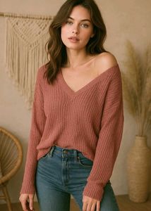 B2G2 🎁 Distressed Mauve Knit Top C