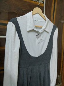 Gray &amp; White Dress