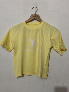 Louis Vuitton Yellow Crop T-shirt For Women