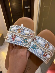 Shell Embellished Sandals Brand New With Box
