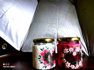 Hand-Painted Floral Jars (Set of 2)
