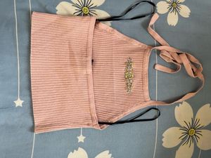 Forever 21 Floral Embroidered Halter Top