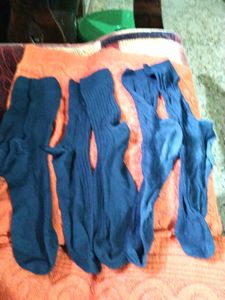 3 pairs of blue cotton socks