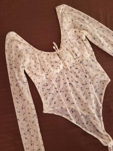 H&amp;M Floral Long Sleeve Bodysuit /Size-S