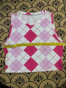 Pink Y2k Argyle Tank Top