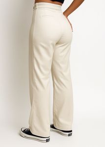 Cream straight fit Trousers Korean Pants