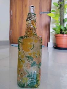 Floral Upcycled Bottle Lamp