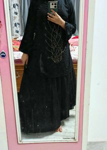 Women&#39;s Black Printed Kurti