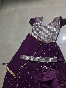 Purple Sequined Anarkali Suit