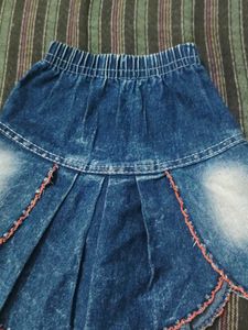 Denim Ruffle Skirt