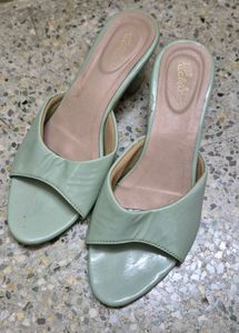Heels Sea Green Color Size 6