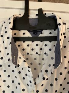 Polka Dot Button-Down Blouse