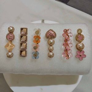 6 Ps Korean Style Pearl Rhinestone Hair Clip