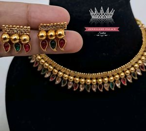 Beautiful Multicolour Necklace Set With Earrings