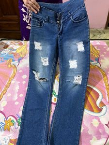 Ribbed Denim Jeans