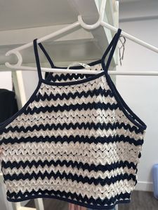 Blue Crochet Tank Tops