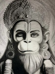 Hyper Realistic Charcoal SKETCH - Hanuman Ji