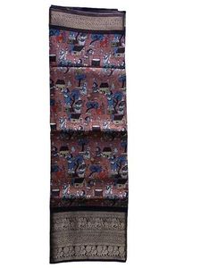 Elegant Brown Kota Silk Printed Saree with Rich Za