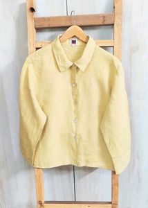 Yellow Button-Down Top Size-42-44