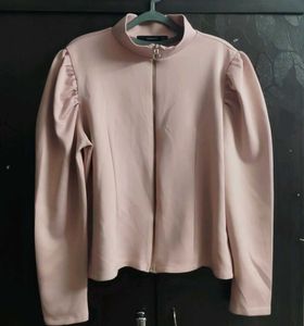 Dusty Pink Front Zip Top By Madame