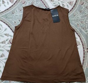 Chic Brown Sleeveless Top
