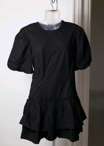 Black Ruffle Mini Dress