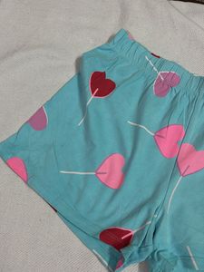 Cute Heart Print Shorts