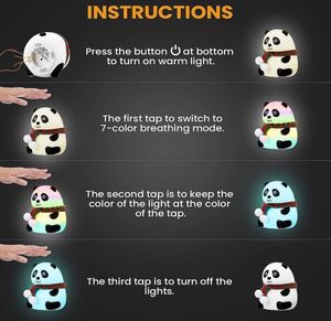 Cute Silicon Multicolour Panda Lamp Just For 949