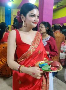 Embroidery Red Saree
