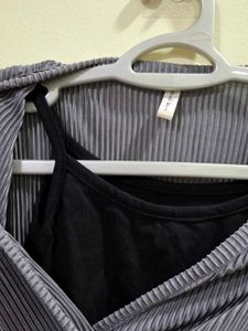 Gray Wrap Top