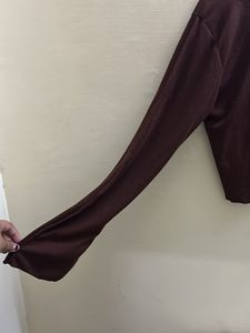 LittleBox India Brown Full Sleeve Crop Top