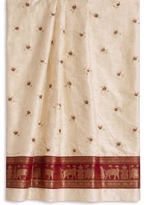 New Bengali Silk Saree in Beige Cream