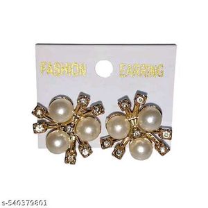 Pearl and Rhinestone korean Earrings