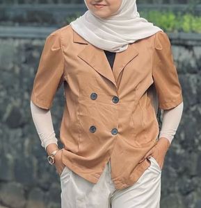 Brown Korean Blazer Top