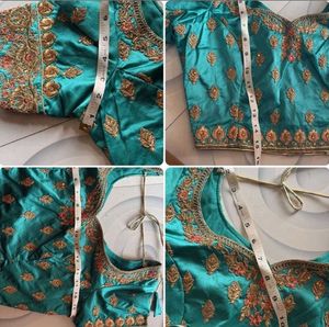 Zarcon Embroidered Blue Bridal lahenga