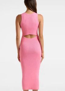 Pink Bodycon Midi Dress