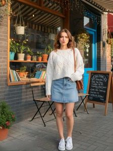 Cable Knit Cream Sweater