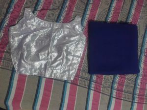 Silver Blouse & Blue Saree With Fall On It