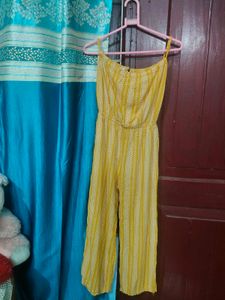 Yellow Striped Jumpsuit