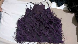 Purple Fringe Tank Top