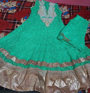 Wedding Unused Gher Anarkali Kurti Bottom Duppata